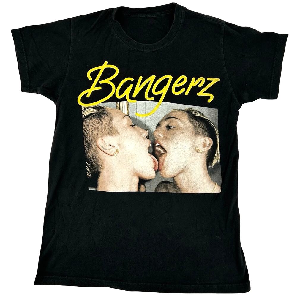 Unisex Miley Cyrus 2014 Bangerz Tour Black T Shirt Wrecking Ball Concert sz M